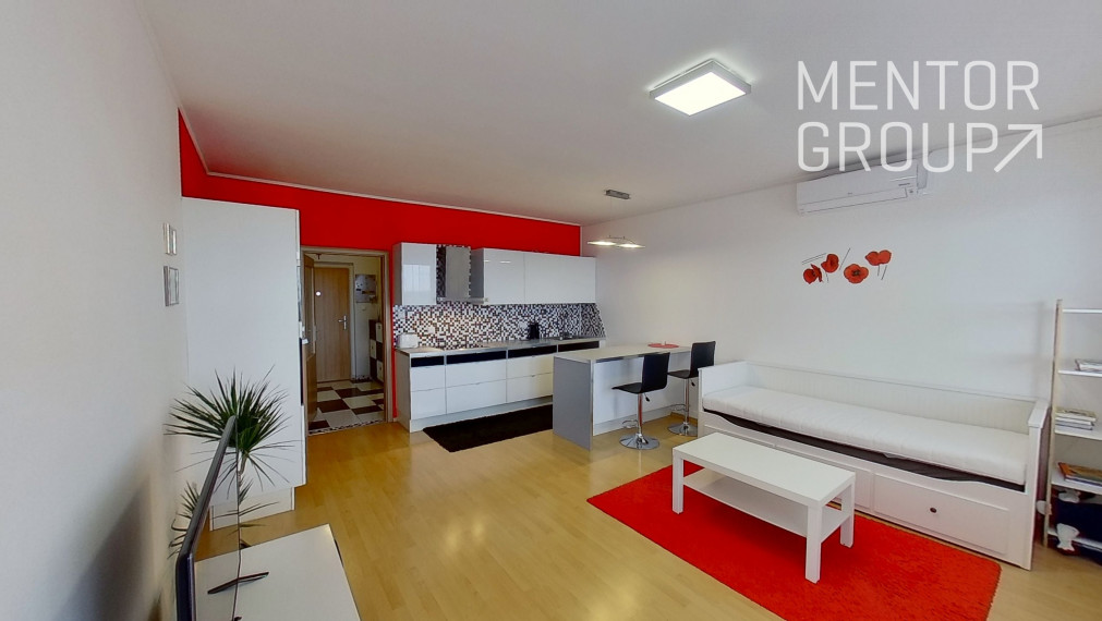360° VR - ponúkame na prenájom veľký 1 izbový byt v novostavbe na Vyšehradskej ul.